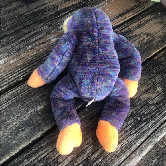 Ty Beanie Buddies Bananas Orangutan 14" Purple Plush Stuffed Animal Vintage 2000 - Picture 6 of 8